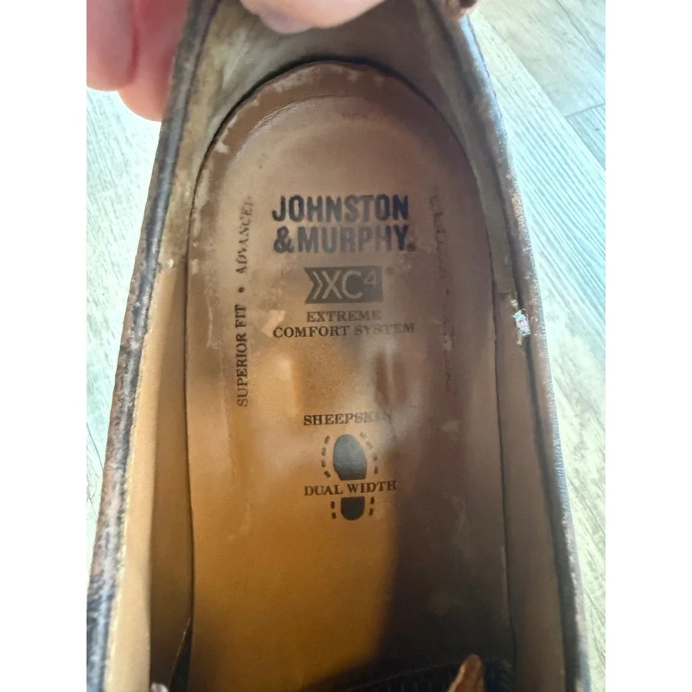 Johnston & Murphy XC4 Brown Leather Saddle Oxford Dress Shoes Mens 11 M 20-7063